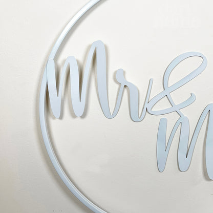 White Metal Mr & Mrs Wall Sign