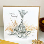 Handgefertigte „Its Your Birthday“-Giraffe-Grußkarte