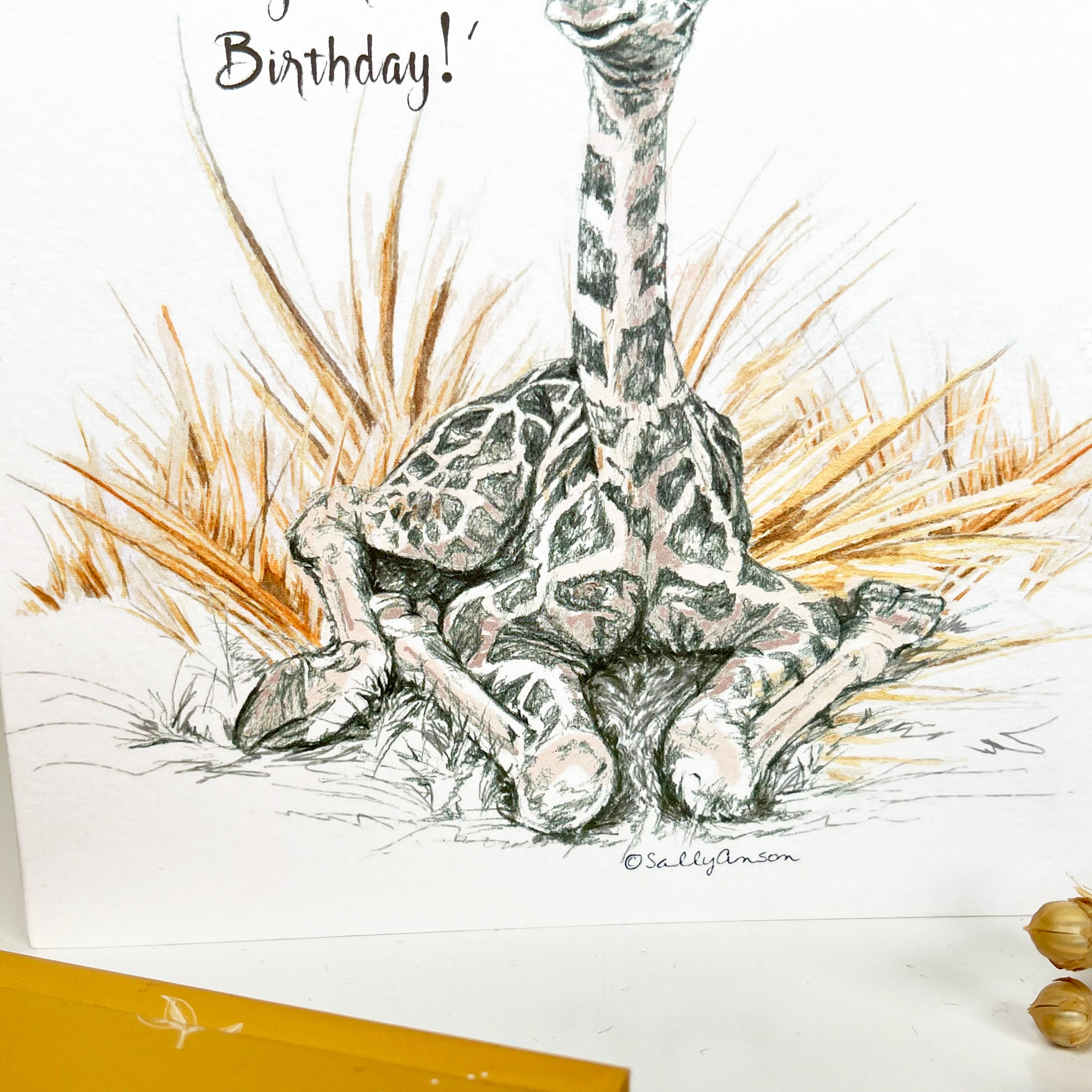Handgefertigte „Its Your Birthday“-Giraffe-Grußkarte