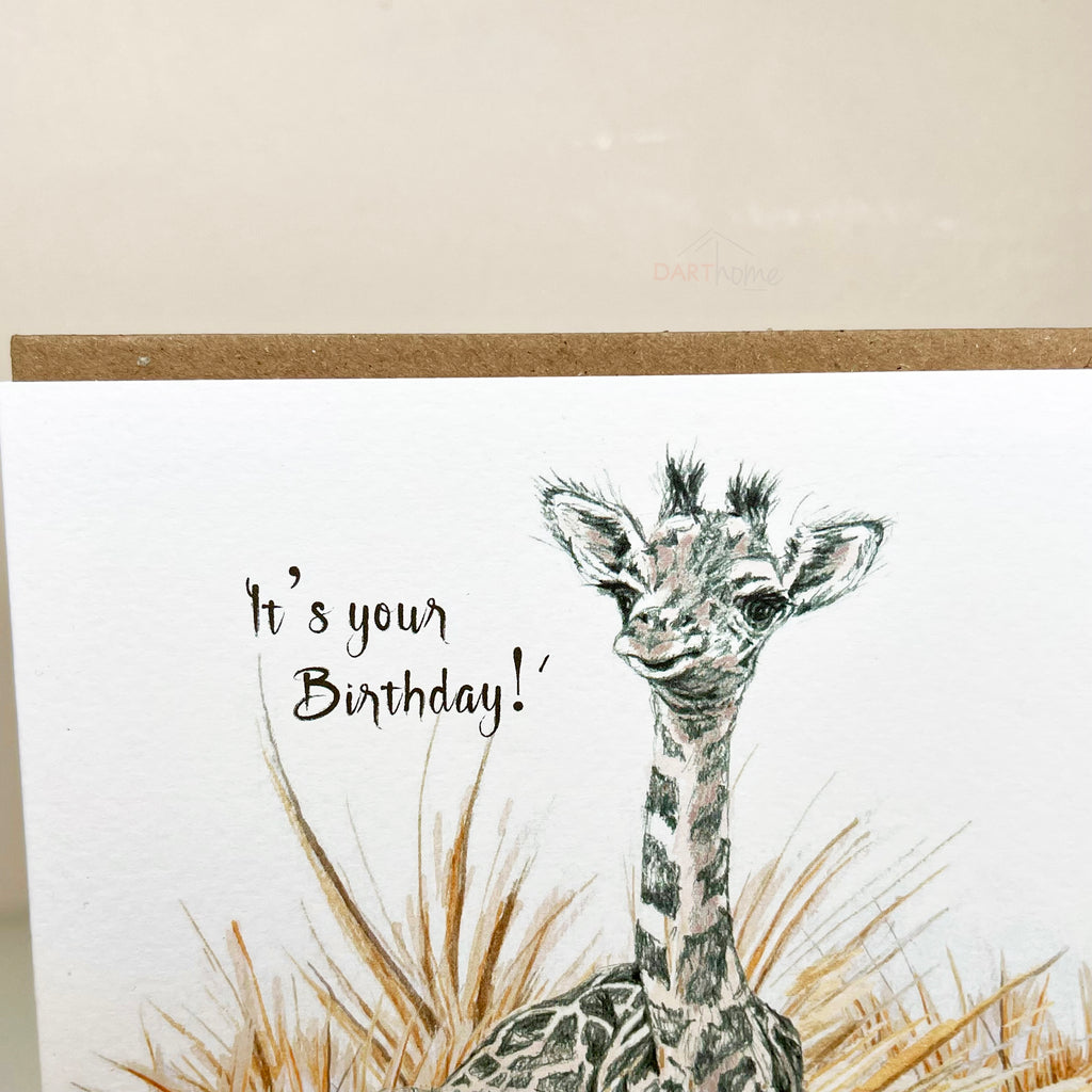 Handgefertigte „Its Your Birthday“-Giraffe-Grußkarte