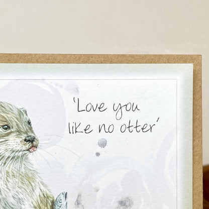 Handgefertigte „Love You Like No Otter“-Geburtstagskarte