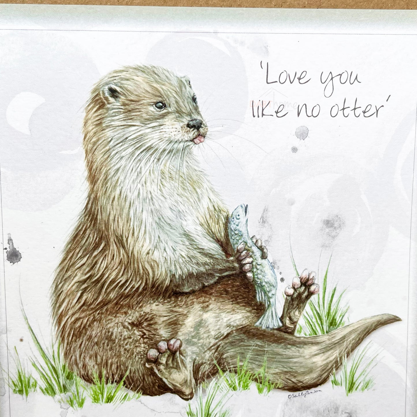 Handgefertigte „Love You Like No Otter“-Geburtstagskarte