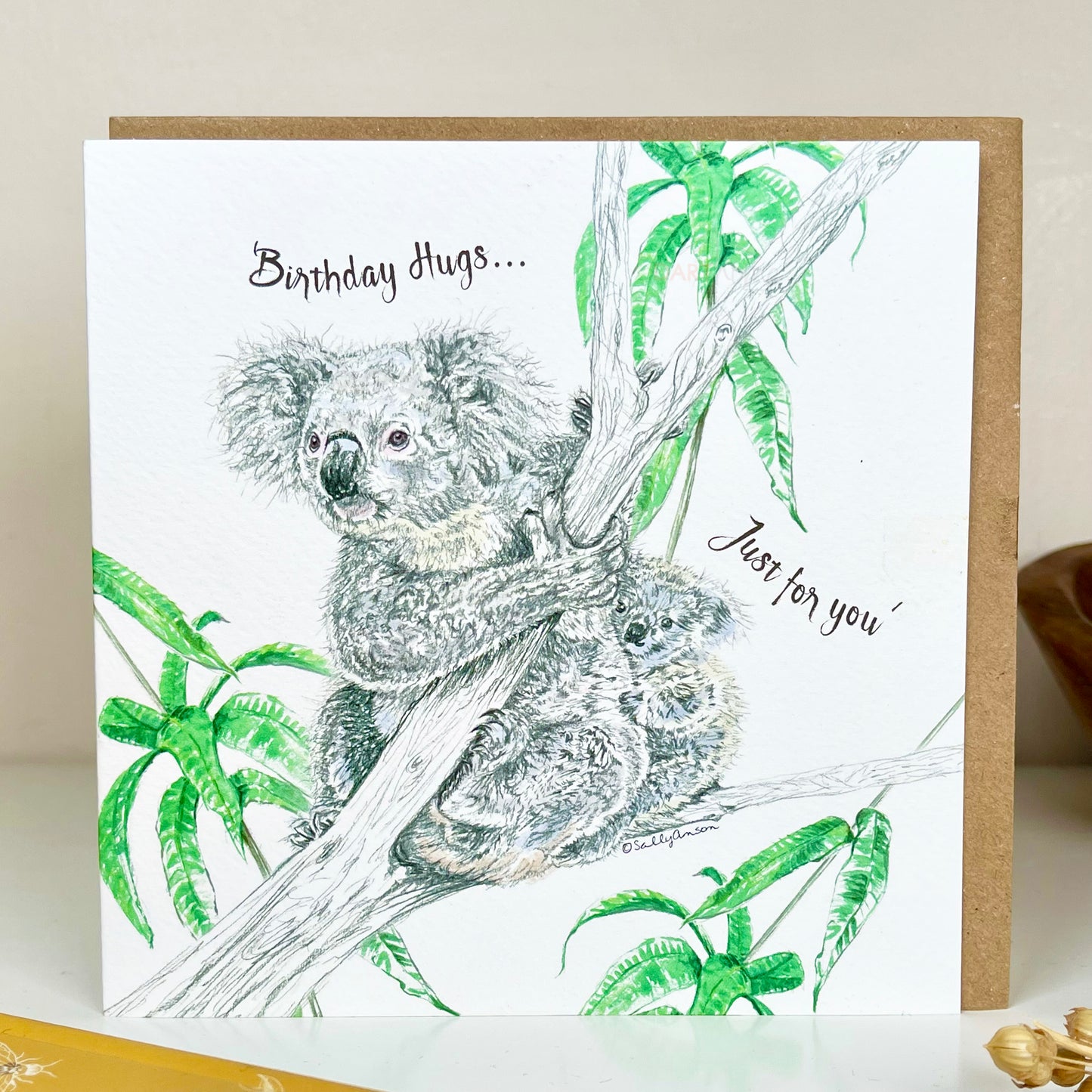 Handmade Birthday Hugs Just For You Koala Birthday Card