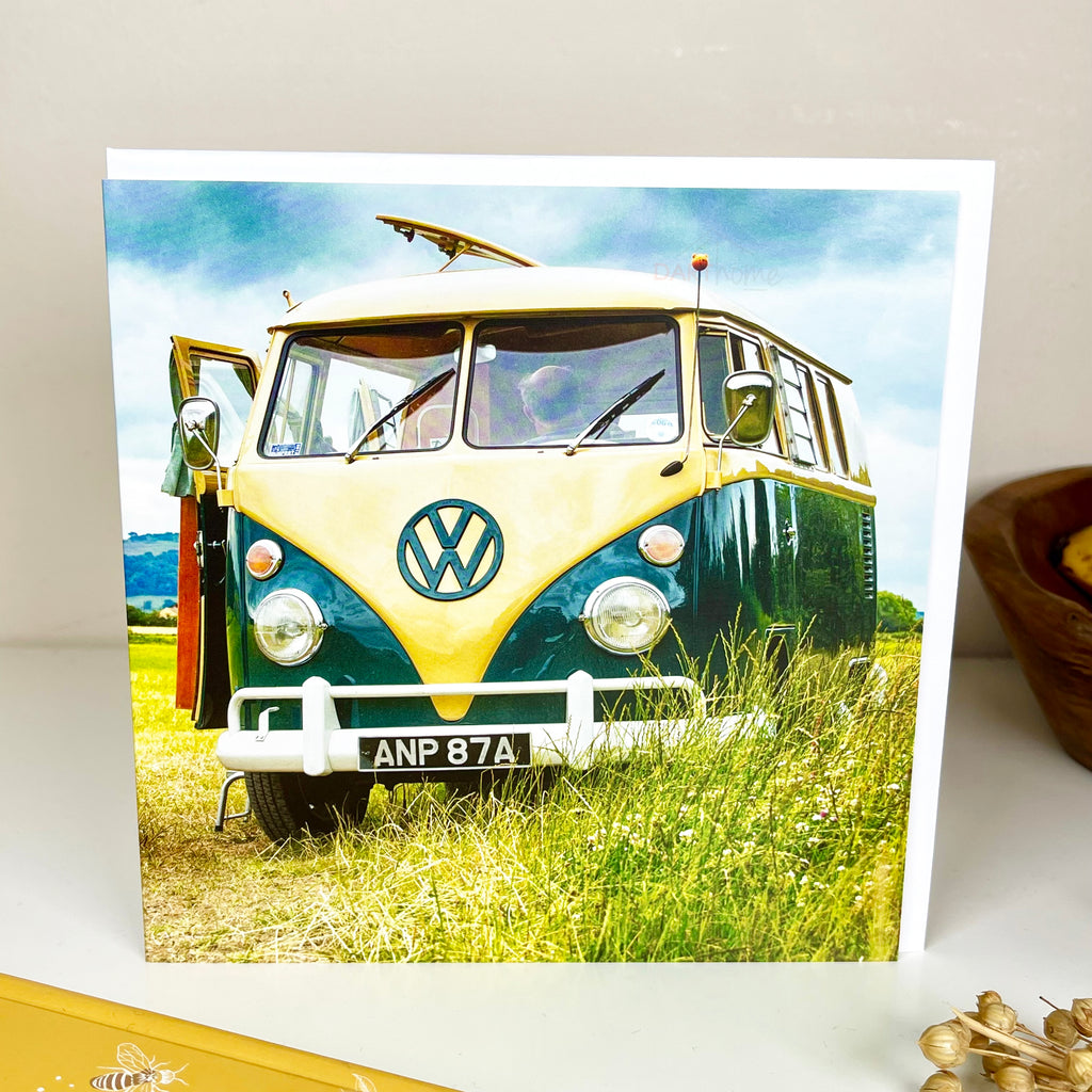 Handmade VW Camper Van Greeting Card