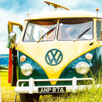 Handgefertigte VW-Wohnmobil-Grußkarte