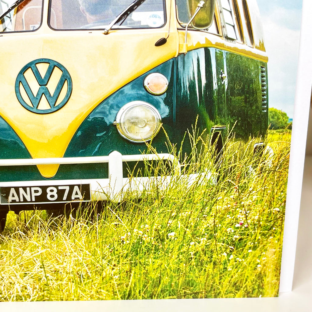 Handmade VW Camper Van Greeting Card