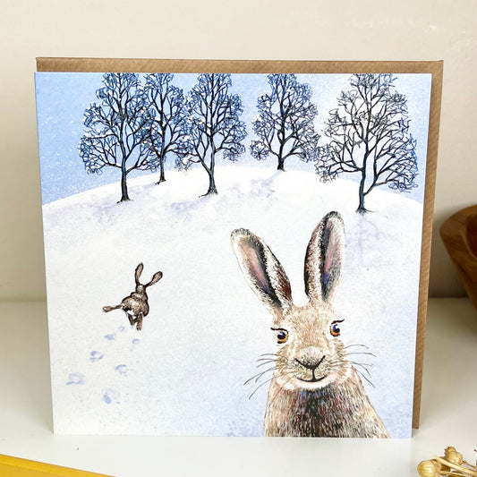 Handmade Happy Hare General Greeting Card