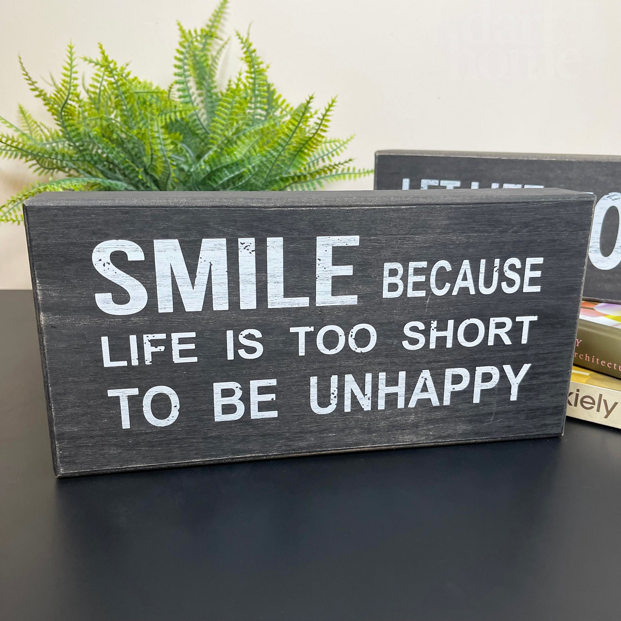 Black Sentiment Message Blocks - Set Of 2