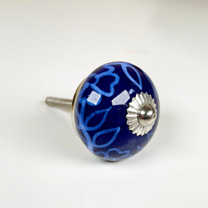 Blue Mediterranean Door Knobs Set Of 5