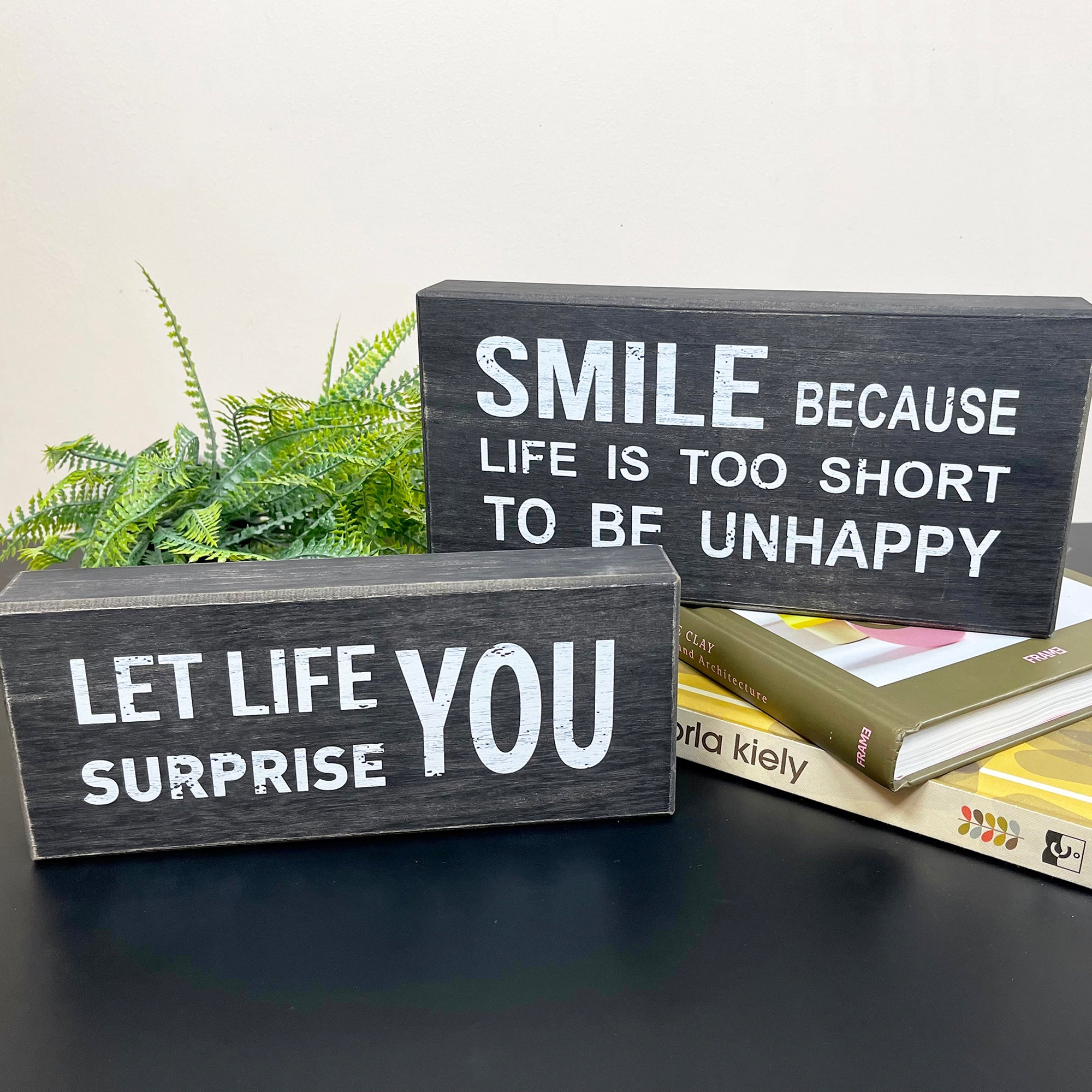 Darthome Black Sentiment Message Blocks - Set Of 2 – Darthome Limited