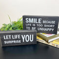 Black Sentiment Message Blocks - Set Of 2