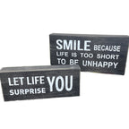 Black Sentiment Message Blocks - Set Of 2