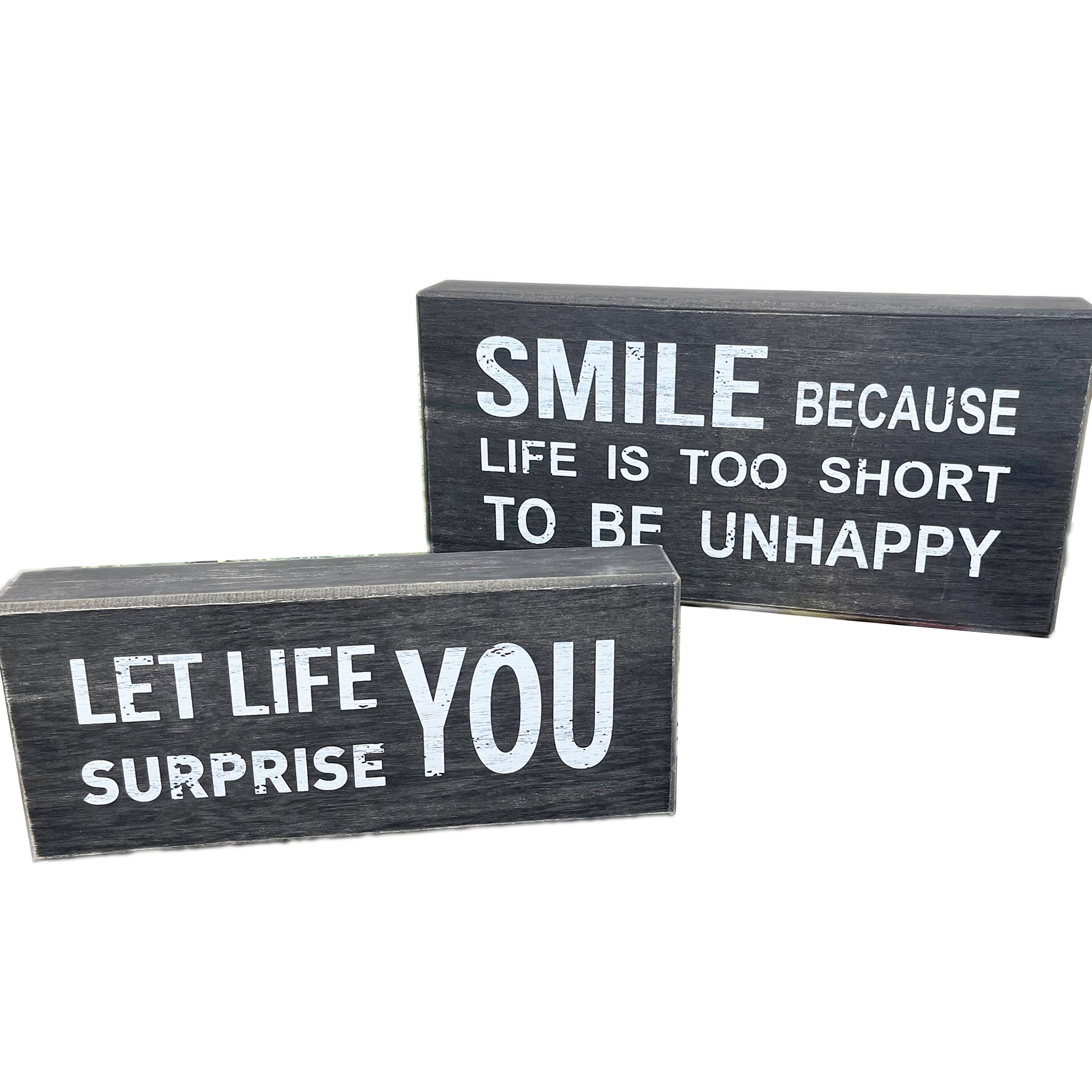 Black Sentiment Message Blocks - Set Of 2