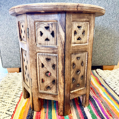 Traditional Indian Mango Wood Side Table