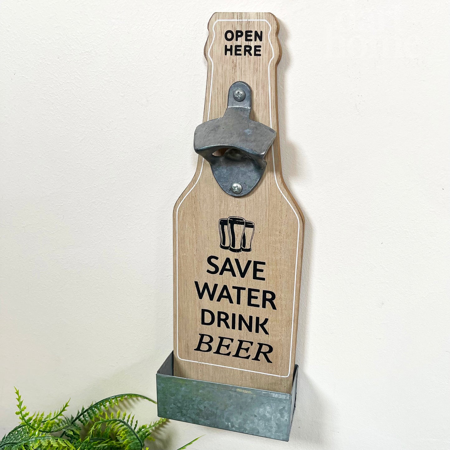 Bottle Opener & Cap Collector - Save Water Drink Beer