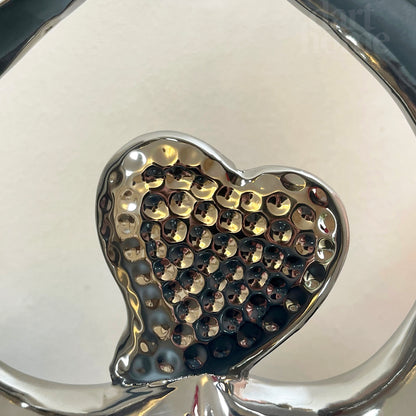 Chrome Silver Love Heart Sculpture