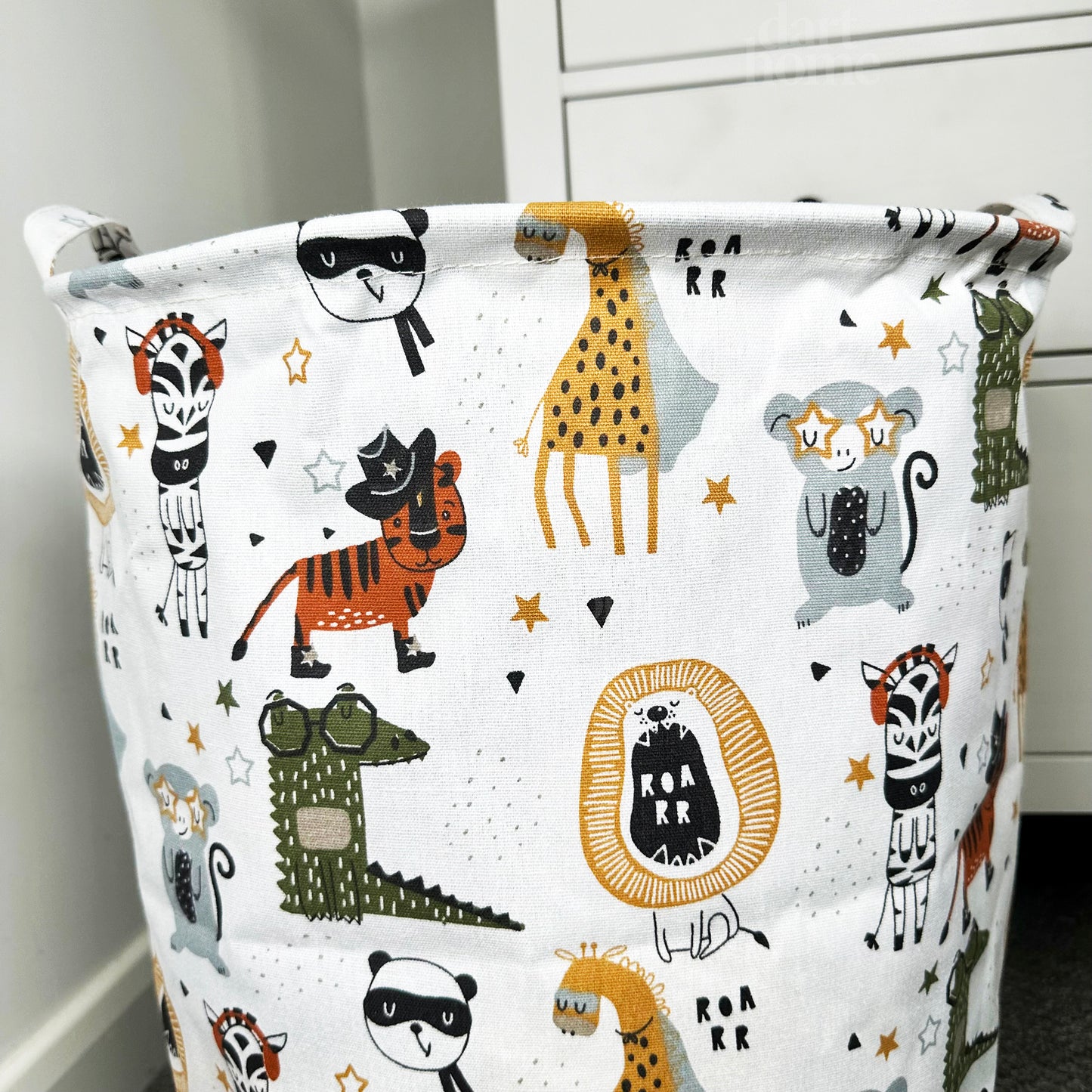 White Cartoon Animal Laundry Bag