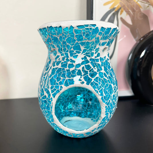 Blue Crackle Mosaic Wax Melt Burner