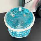 Blue Crackle Mosaic Wax Melt Burner
