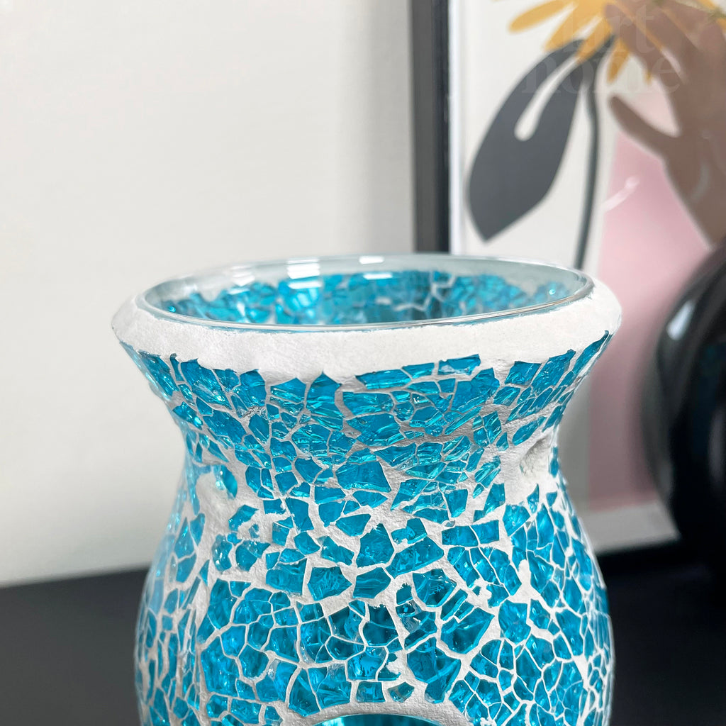 Blue Crackle Mosaic Wax Melt Burner