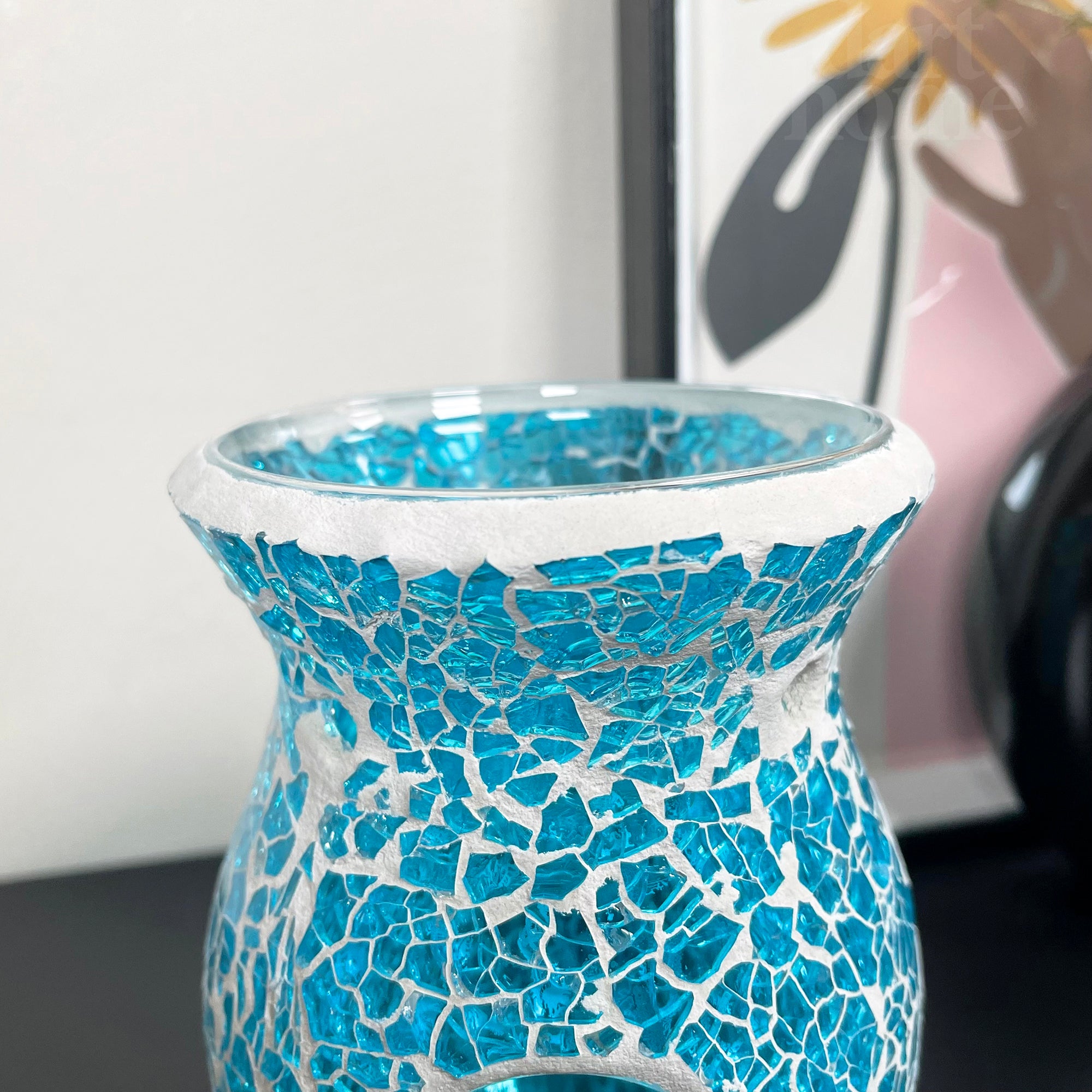 Blue Crackle Mosaic Wax Melt Burner