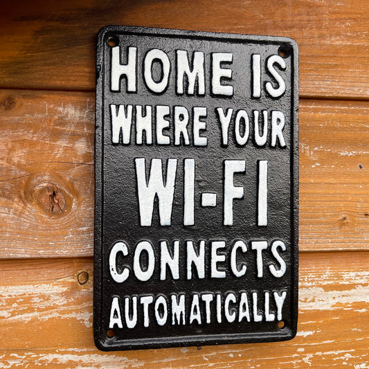 Wifi Connects Automatically Cast Iron Wall Plaque 21cm