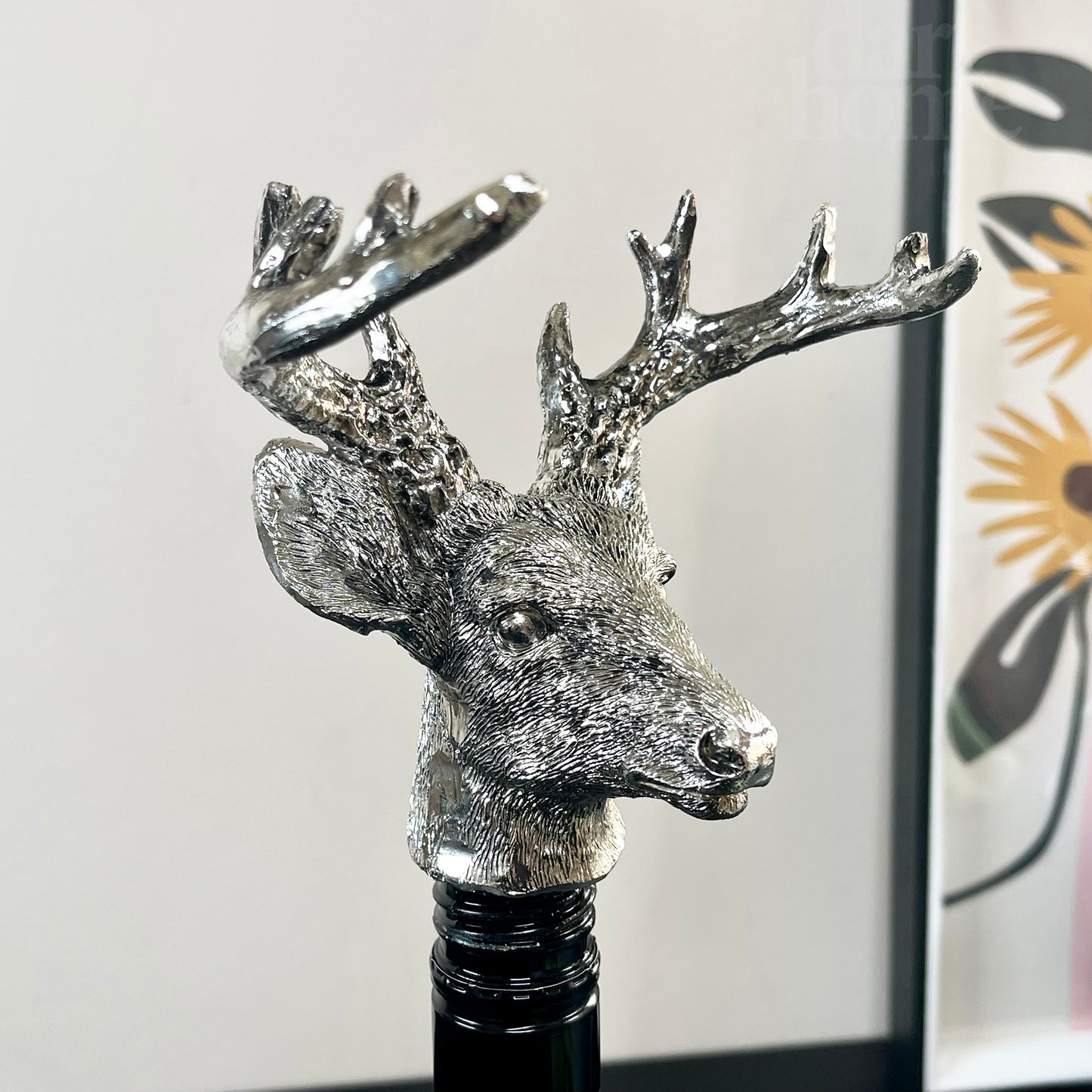 Set Of 2 Silver Stag Bottle Tops