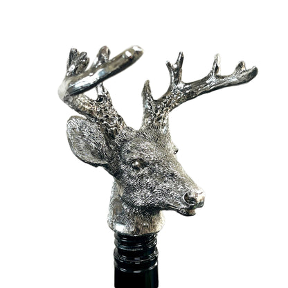 Set Of 2 Silver Stag Bottle Tops