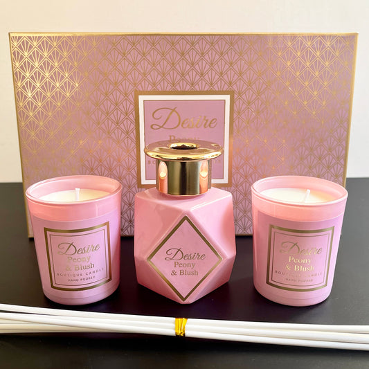 Peony & Blush Candle Diffuser Set