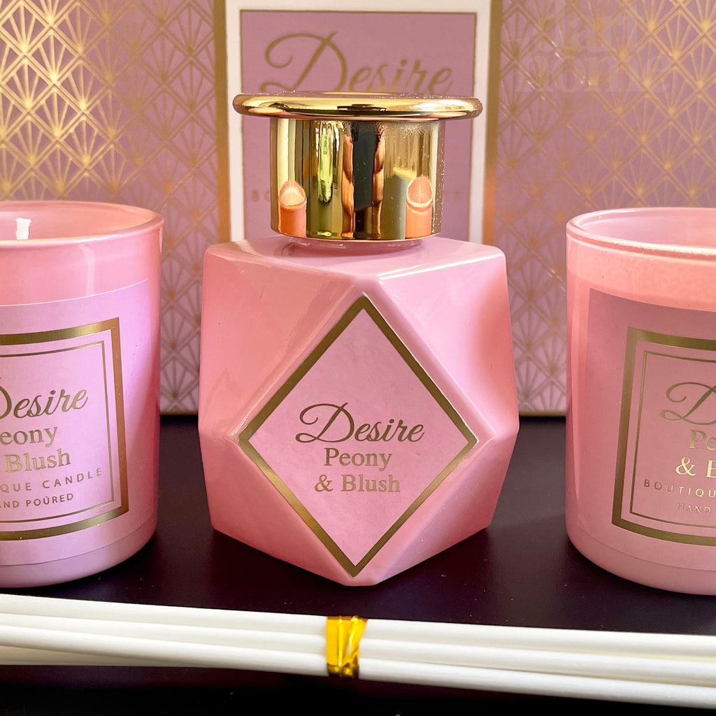 Peony & Blush Candle Diffuser Set
