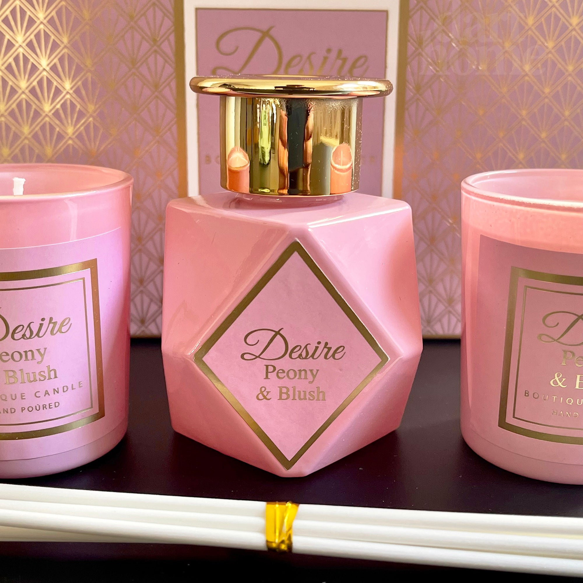 Peony & Blush Candle Diffuser Set