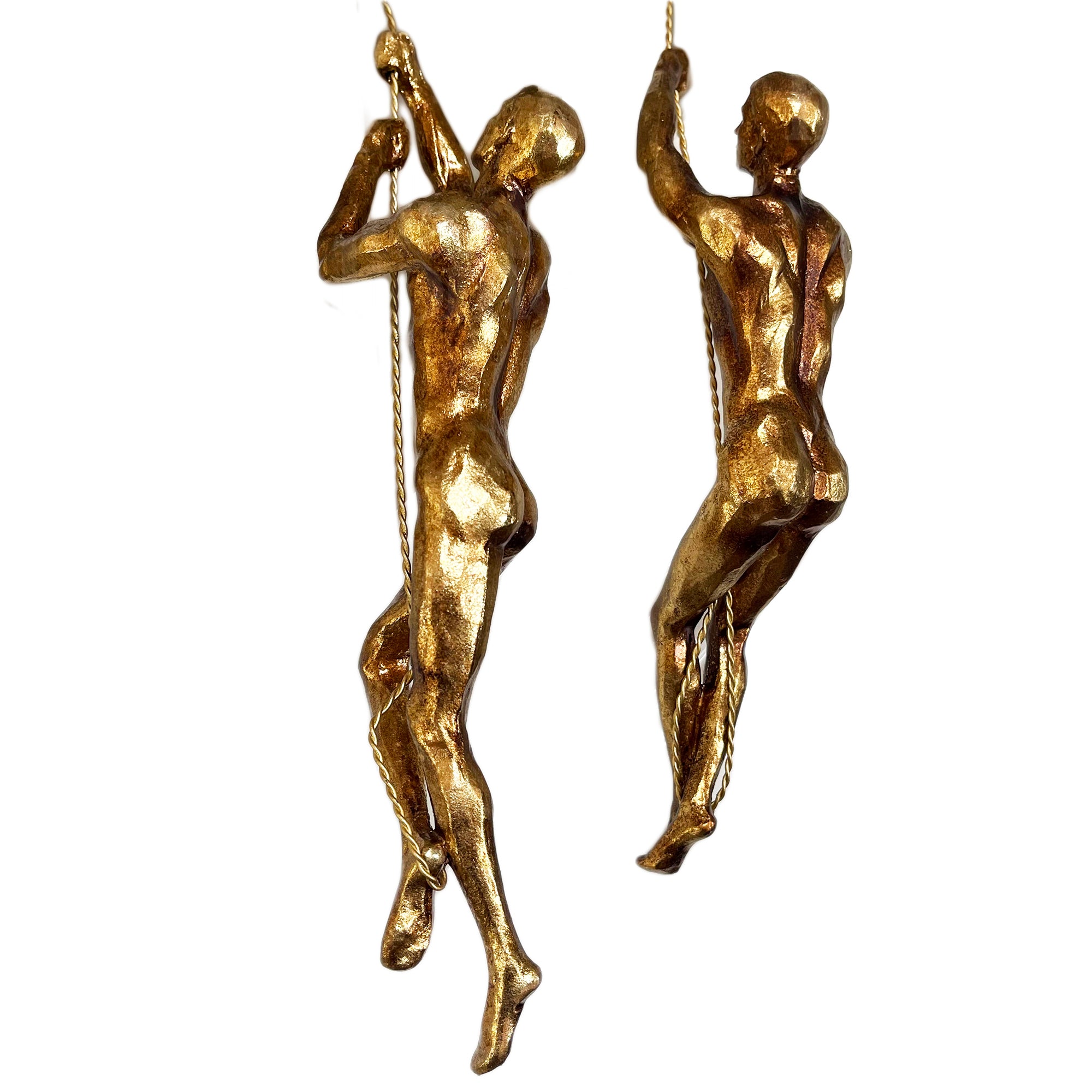 Set mit 2 goldenen Kletternden-Männerfiguren