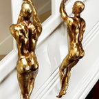 Set mit 2 goldenen Kletternden-Männerfiguren