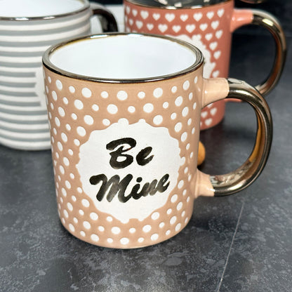 Set Of 4 Metallic Positive Slogan Mugs