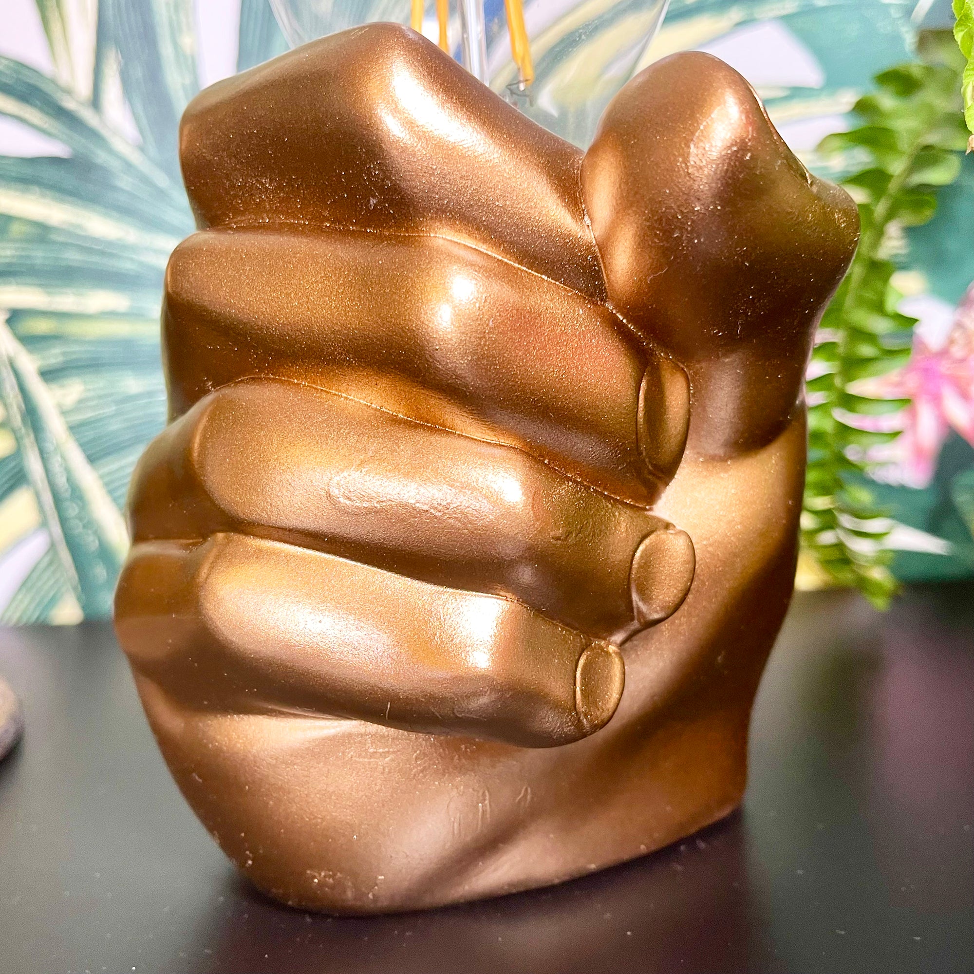 Golden Fist Shadeless Table Lamp