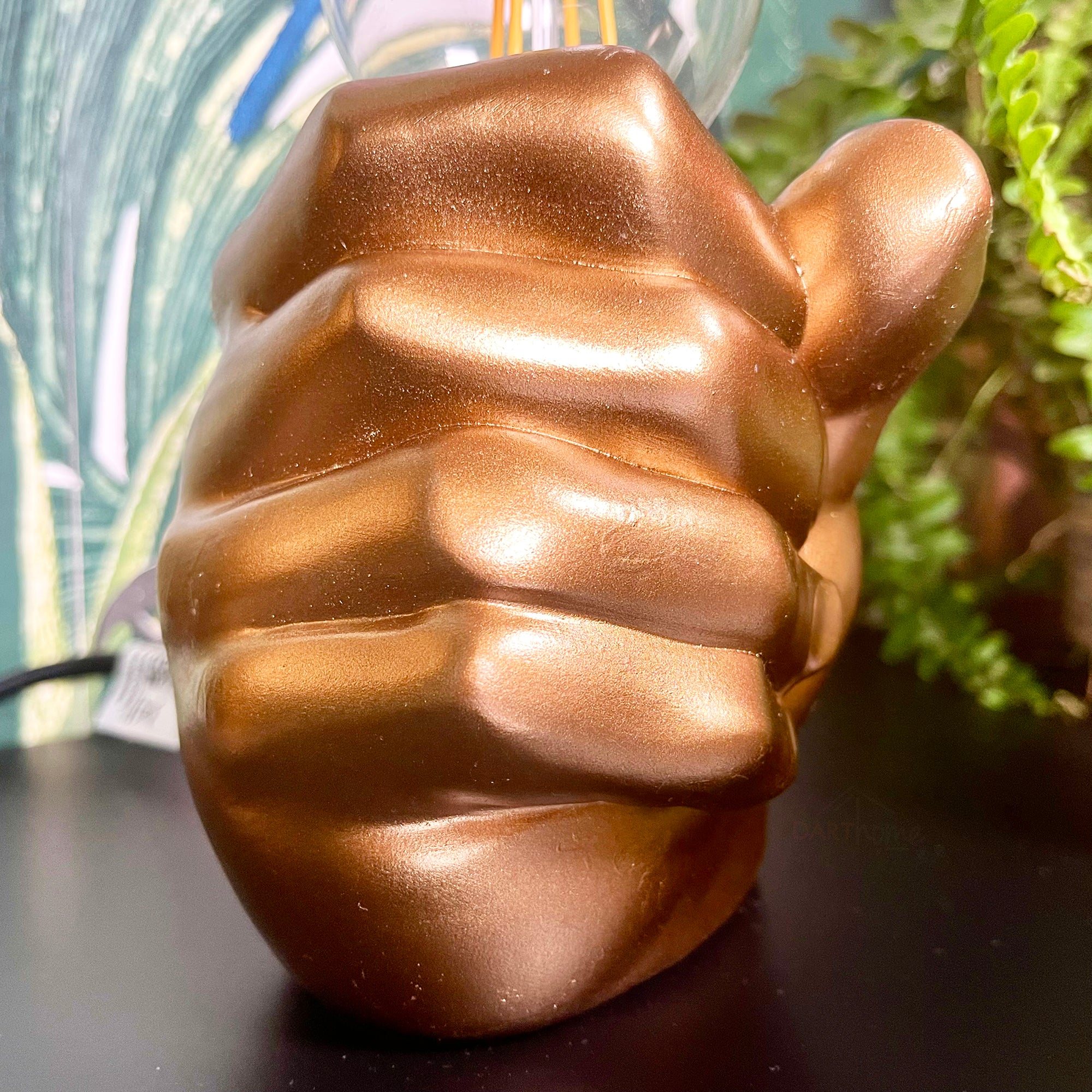 Golden Fist Shadeless Table Lamp