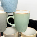 Set Of 6 Pastel Reactive Glaze 340ml Mugs