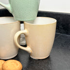 Set Of 6 Pastel Reactive Glaze 340ml Mugs