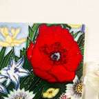 Red Poppy Garden Ceramic Tile Wall Art