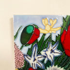 Red Poppy Garden Ceramic Tile Wall Art