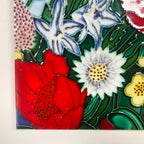 Red Poppy Garden Ceramic Tile Wall Art