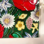 Red Poppy Garden Ceramic Tile Wall Art
