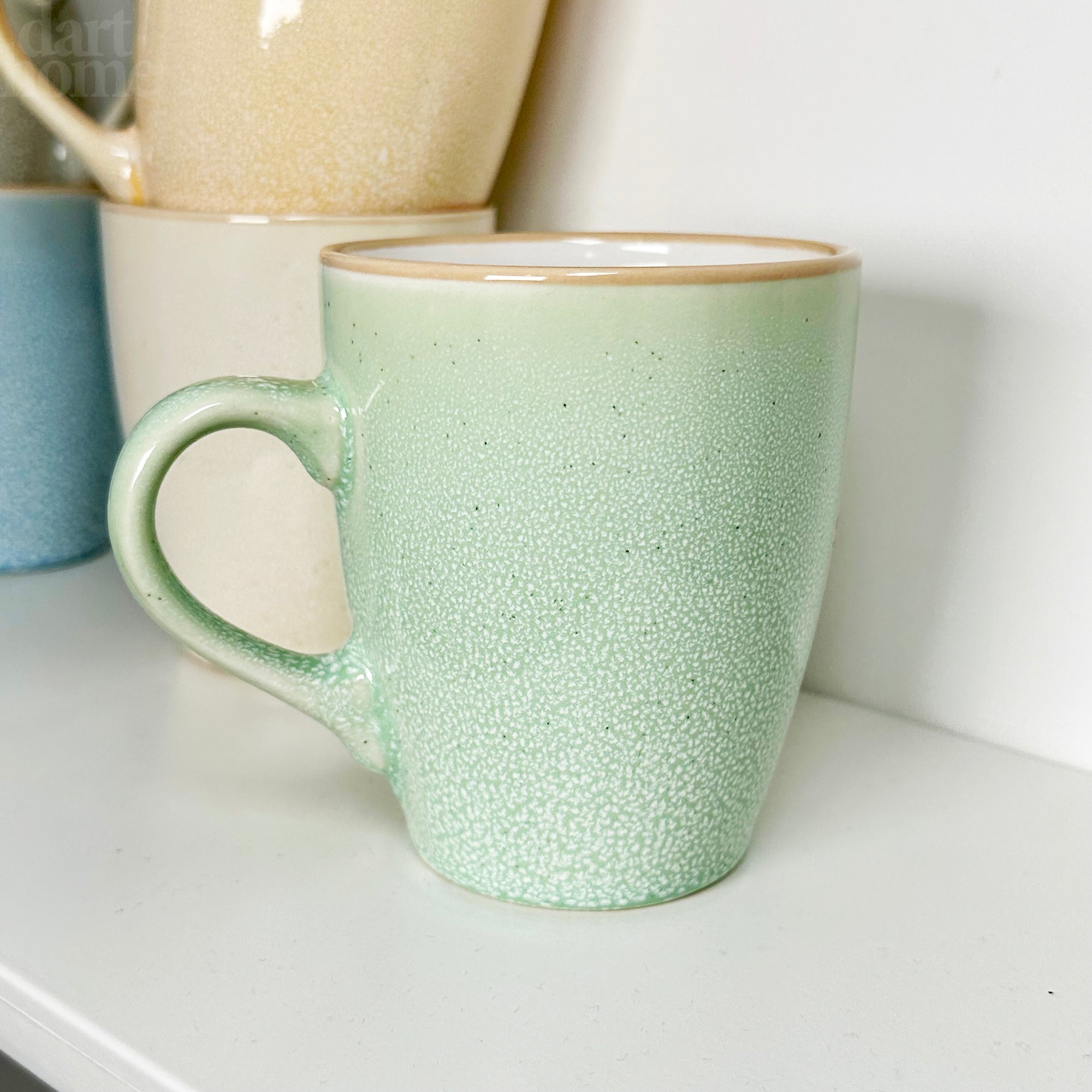 Set Of 6 Pastel Reactive Glaze 340ml Mugs
