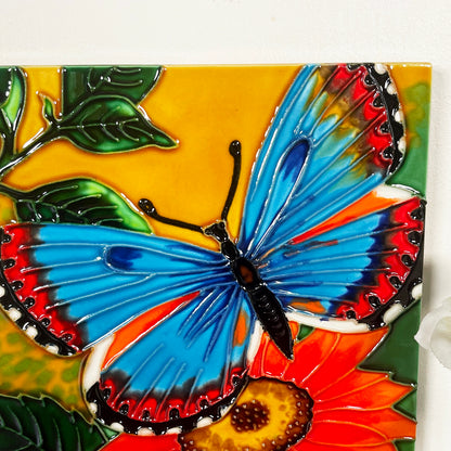 Butterfly Garden Ceramic Tile Wall Art