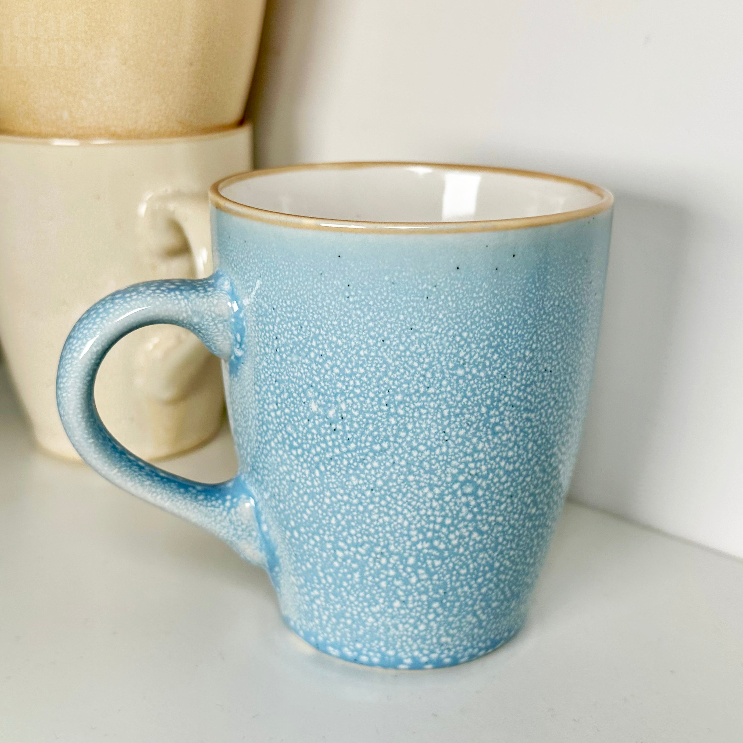 Set Of 6 Pastel Reactive Glaze 340ml Mugs