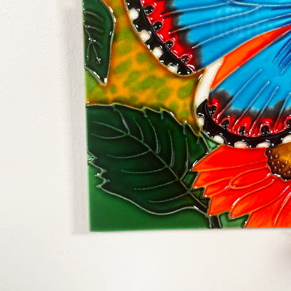 Butterfly Garden Ceramic Tile Wall Art