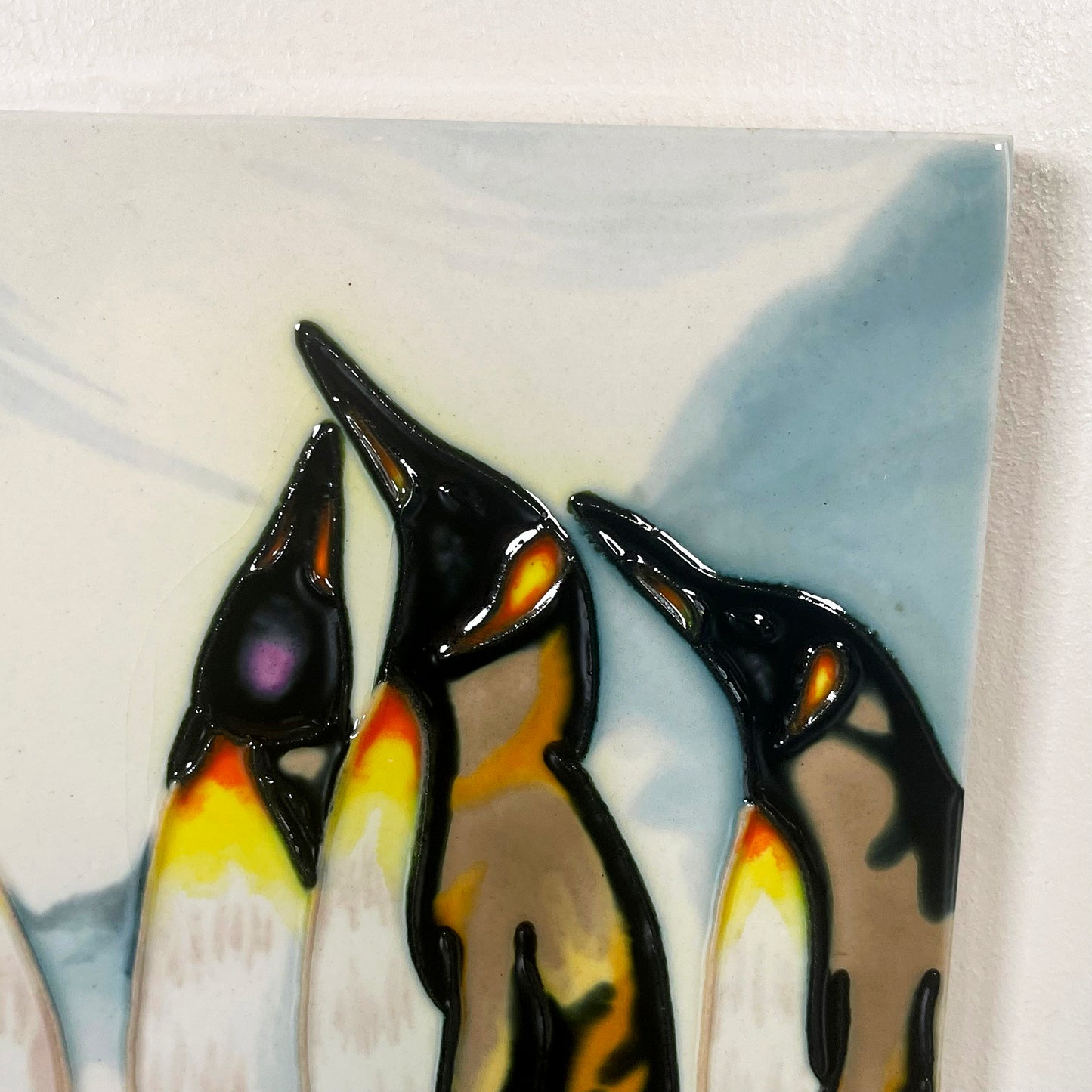 Penguin Meeting Ceramic Tile Wall Art