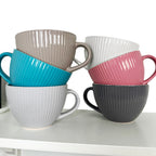 Set mit 6 gerippten Cappuccino-Tassen mit 460 ml Fassungsvermögen
