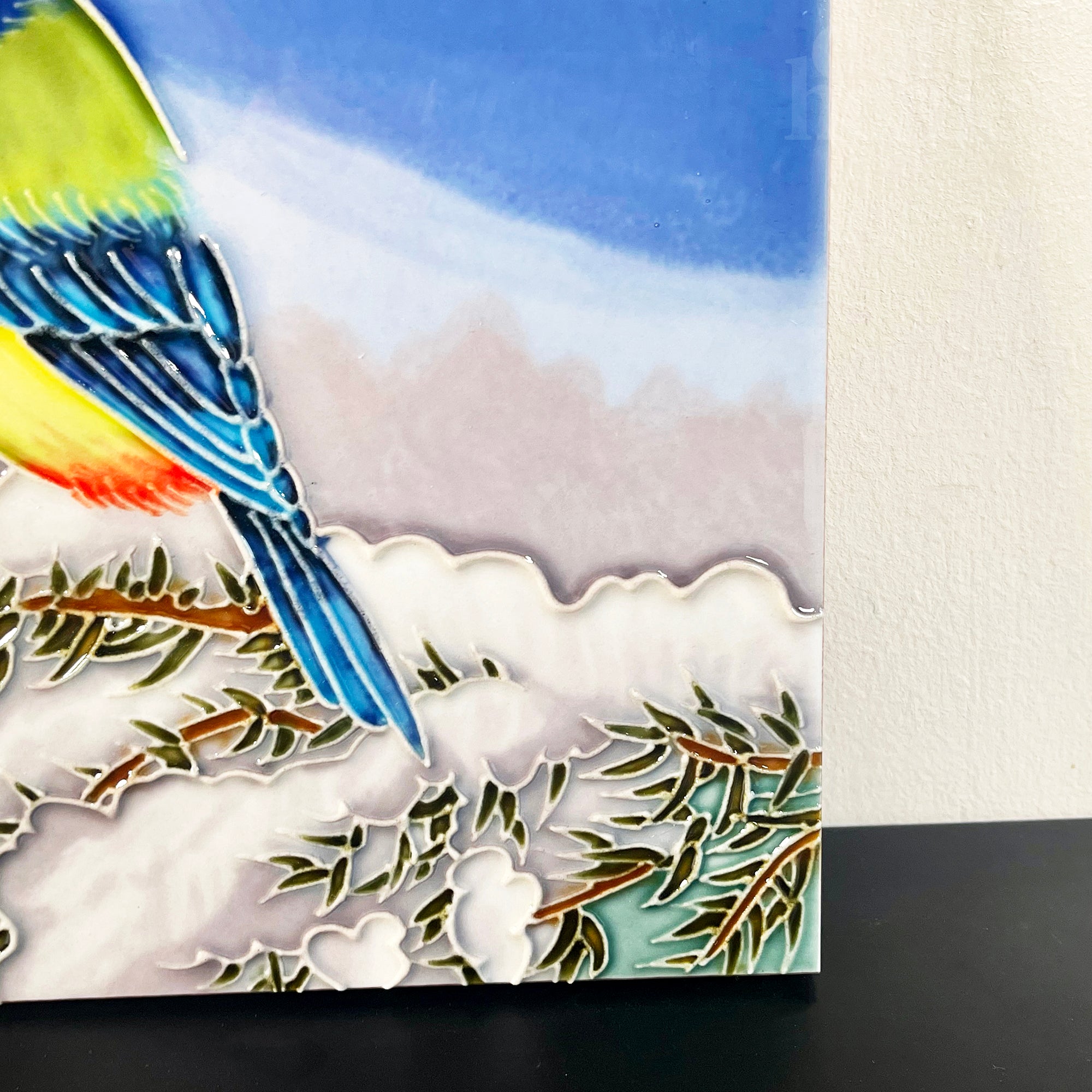 Winterliche Blaumeise-Keramikfliesen-Wandkunst