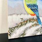 Winterliche Blaumeise-Keramikfliesen-Wandkunst